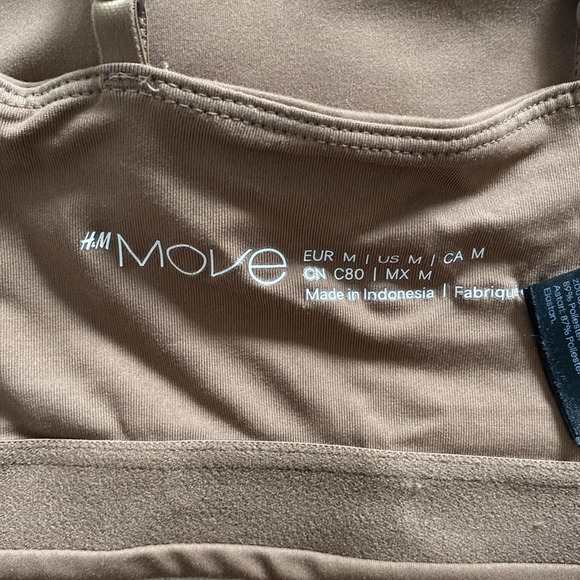 H&M Move Brown Longline Sports Bra size S-M - Picture 3 of 4